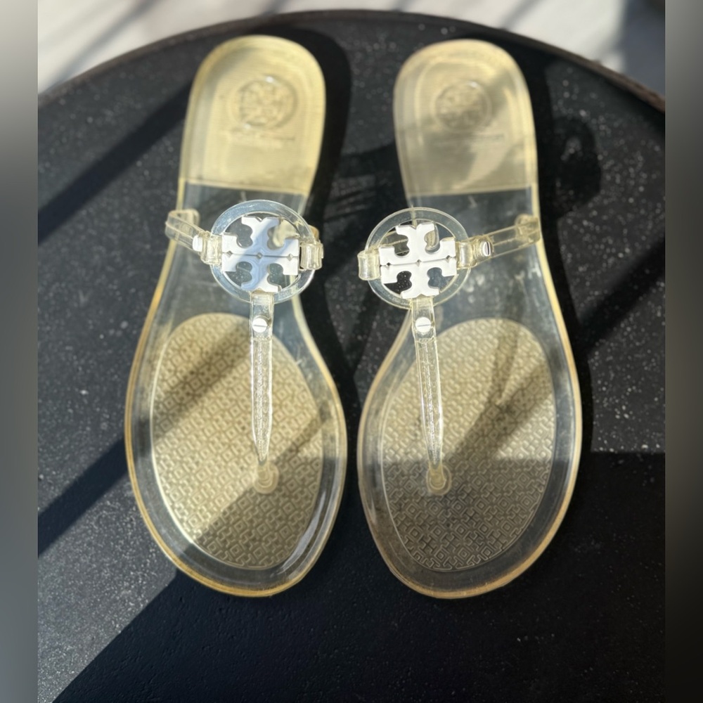 Tory Burch Transparent Sandals with Logo